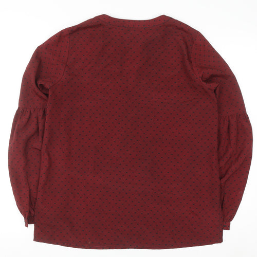 Michael Michael Kors Women's Red Geometric Zip Tunic Blouse XS