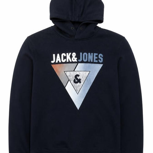 Jack & Jones Men's Black XL Pullover Hoodie with Graphic Print