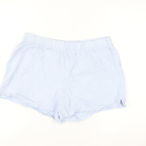 Primark Women Light Blue Cotton Casual Shorts UK 12/14 Medium