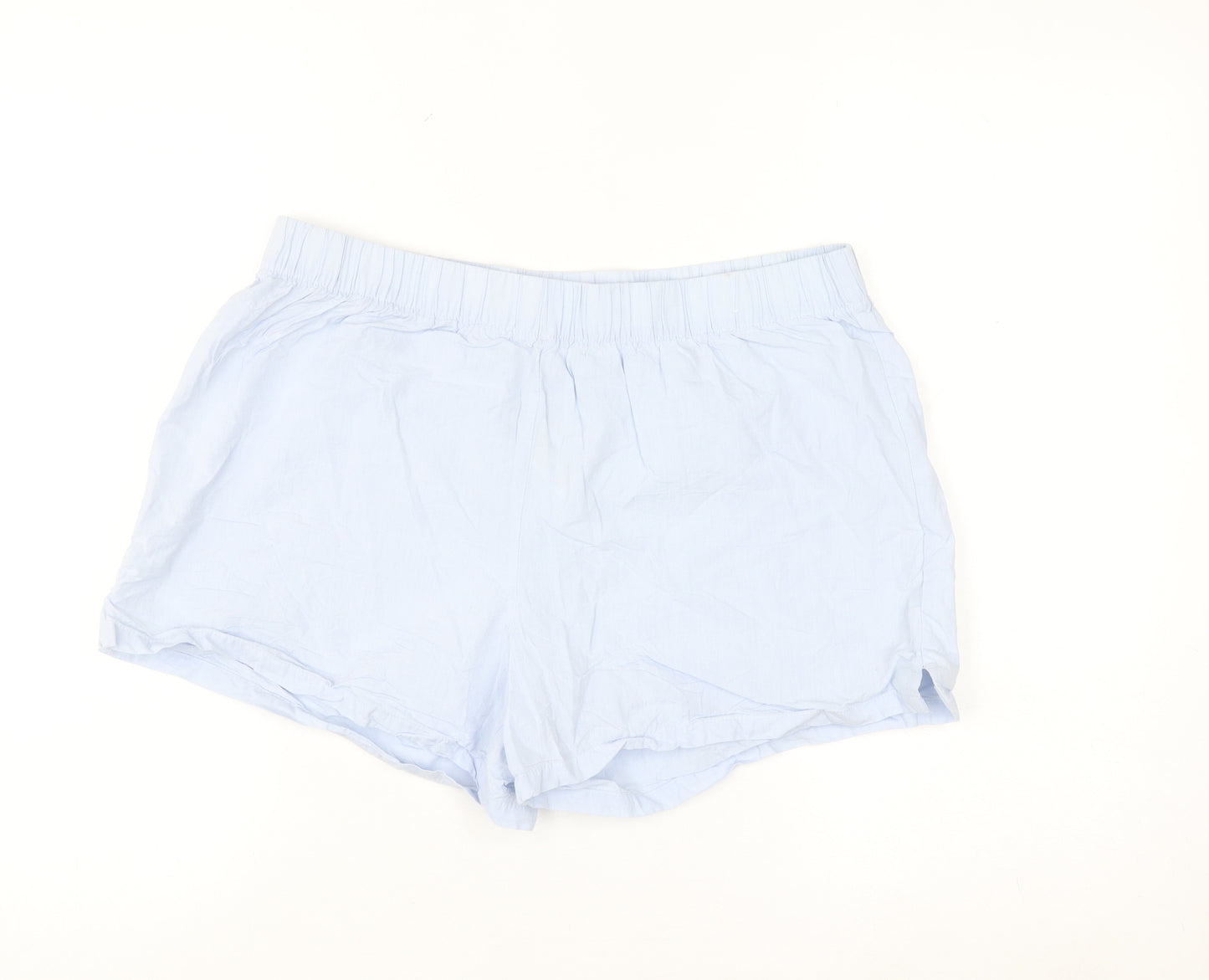 Primark Women Light Blue Cotton Casual Shorts UK 12/14 Medium