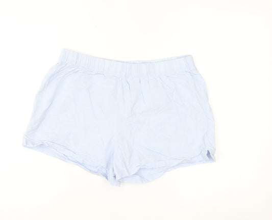 Primark Women Light Blue Cotton Casual Shorts UK 12/14 Medium