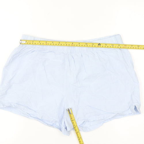 Primark Women Light Blue Cotton Casual Shorts UK 12/14 Medium