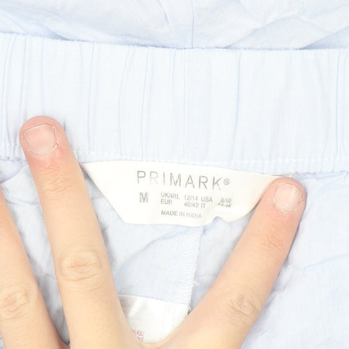 Primark Women Light Blue Cotton Casual Shorts UK 12/14 Medium