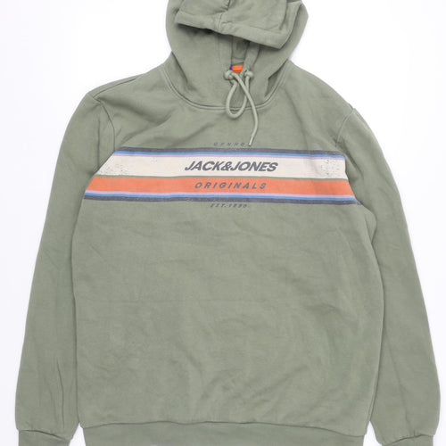 Jack & Jones Men's Green XL Pullover Hoodie Fleece Sweatshirt