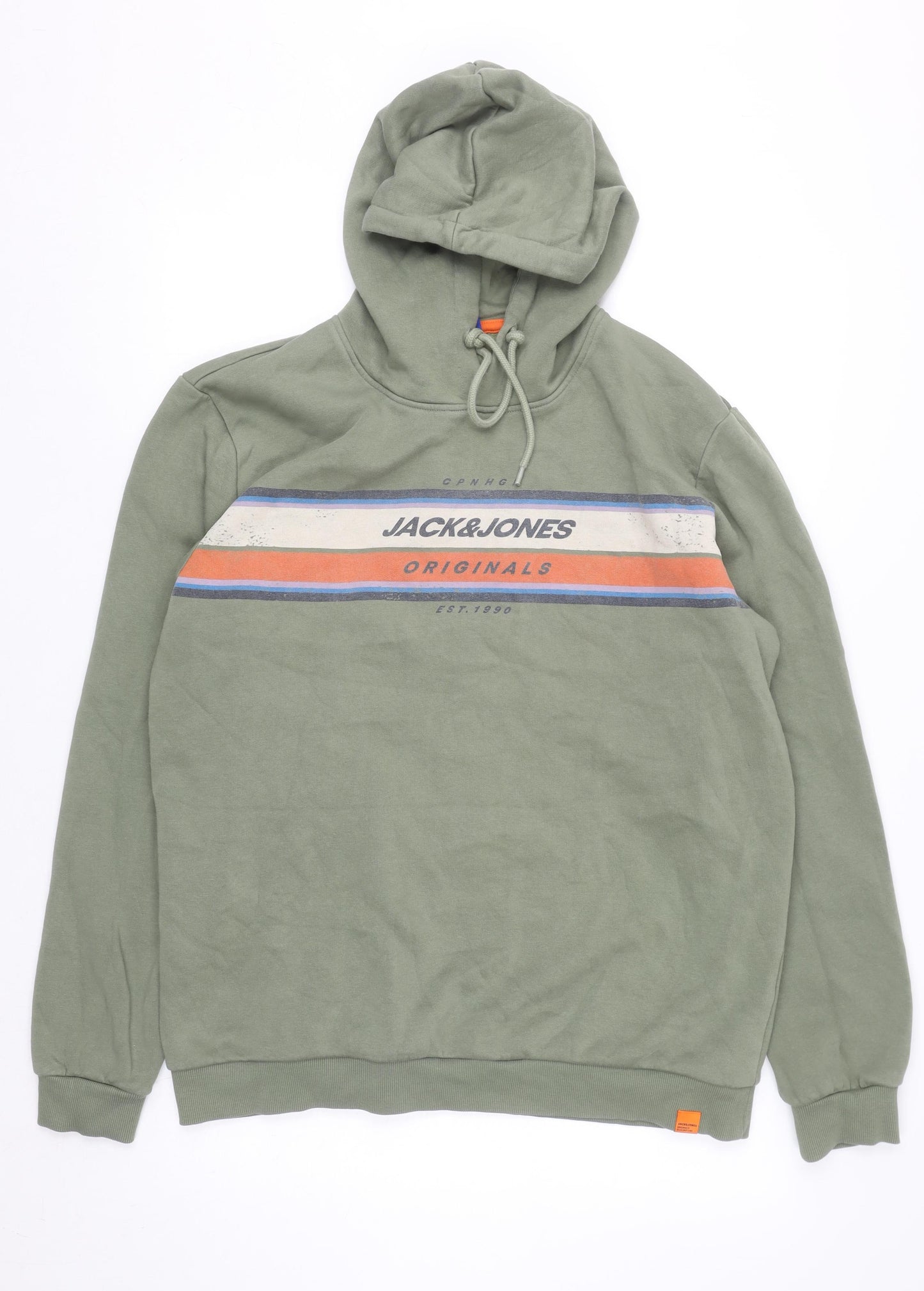 Jack & Jones Men's Green XL Pullover Hoodie Fleece Sweatshirt