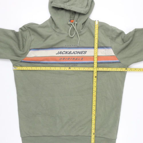 Jack & Jones Men's Green XL Pullover Hoodie Fleece Sweatshirt