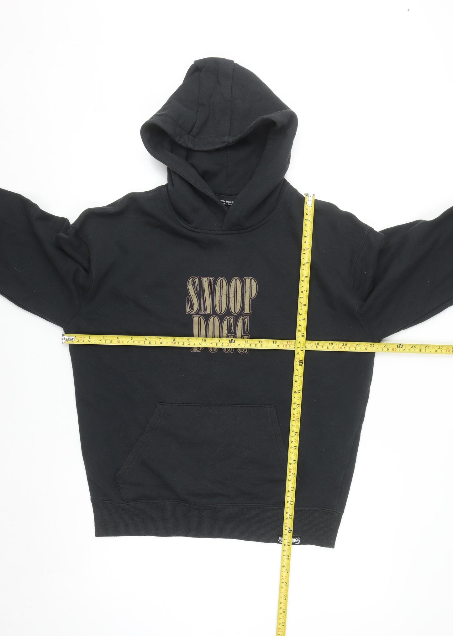 Snoop Dogg Men's Black Pullover Hoodie Small Graphic Print Fleece