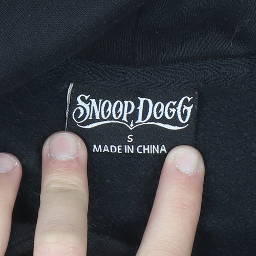 Snoop Dogg Men's Black Pullover Hoodie Small Graphic Print Fleece