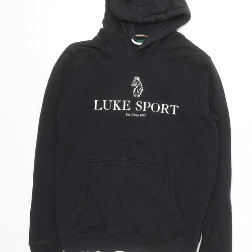 Luke Sport Men's Black XL Pullover Hoodie with Logo Print