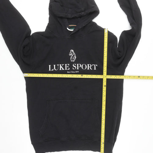 Luke Sport Men's Black XL Pullover Hoodie with Logo Print