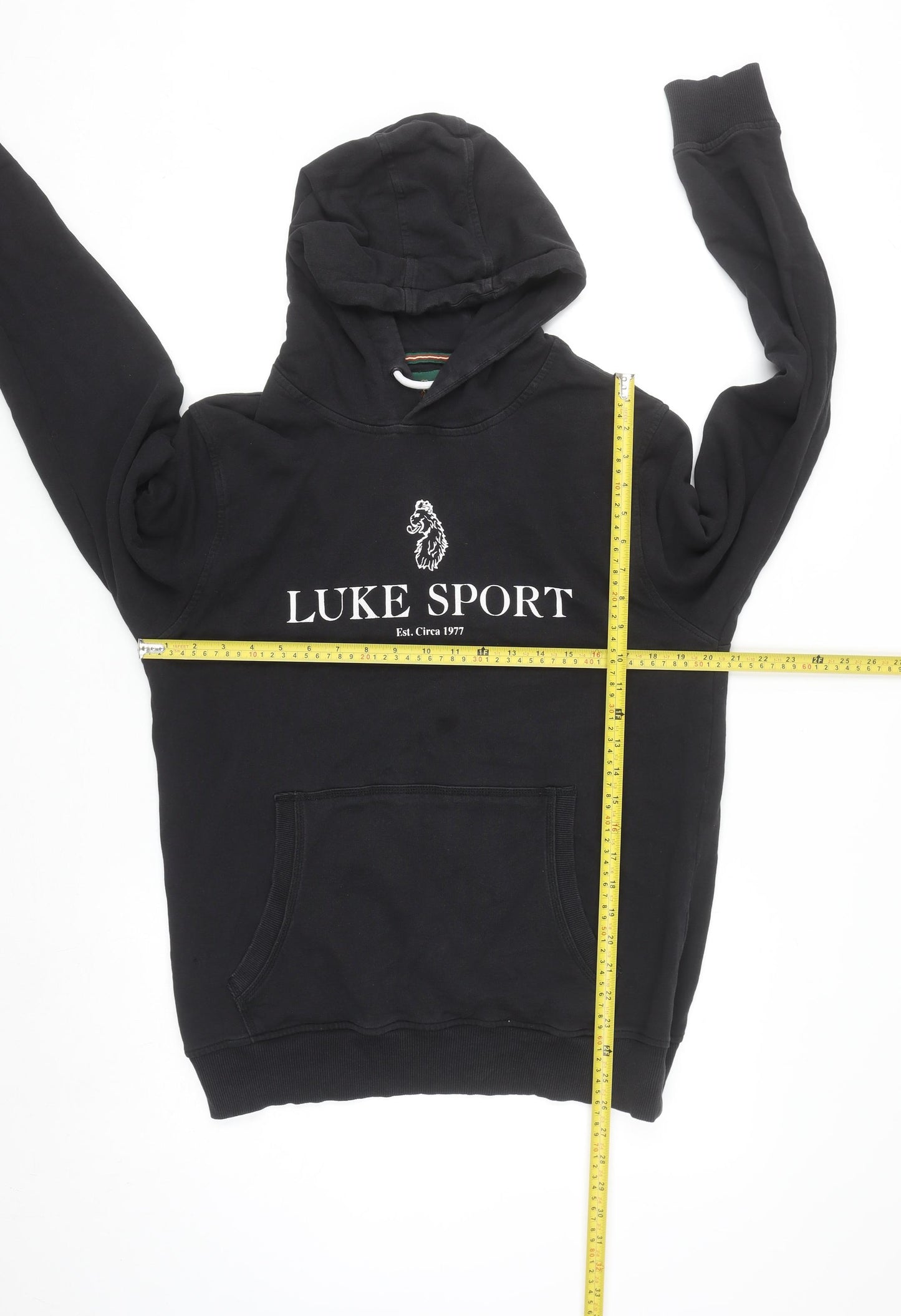 Luke Sport Men's Black XL Pullover Hoodie with Logo Print