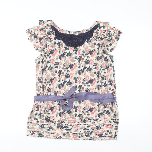 A|wear Women's Multicoloured Floral Beaded Tunic Blouse Size 8