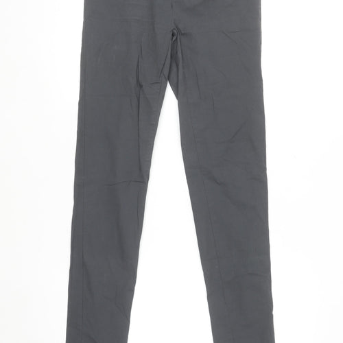 Vila Women Grey Slim Fit Stretch Leggings M Cotton Blend