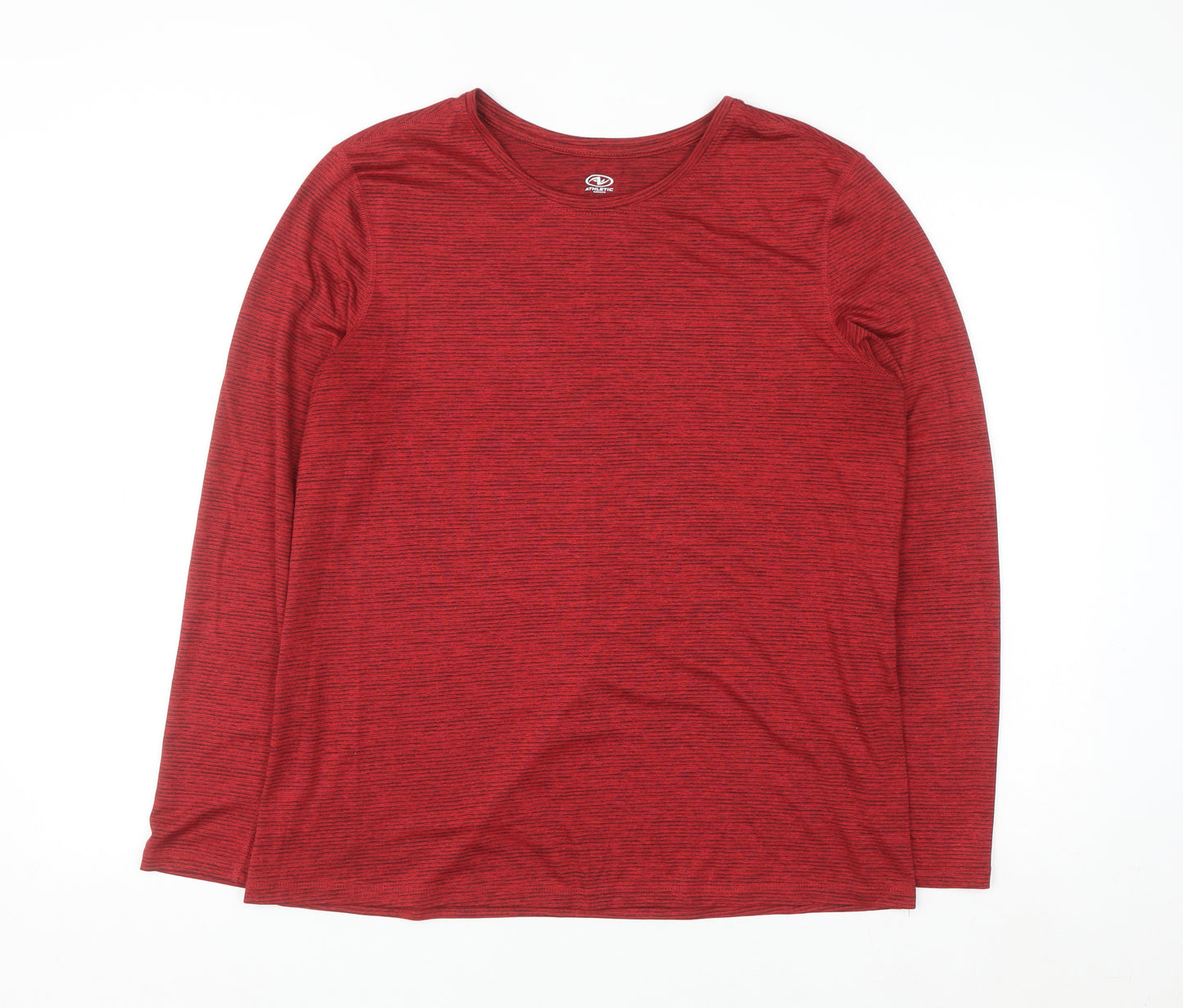 Athletic Works Womens Red Long Sleeve Active T-Shirt Size L 12-14