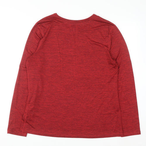 Athletic Works Womens Red Long Sleeve Active T-Shirt Size L 12-14