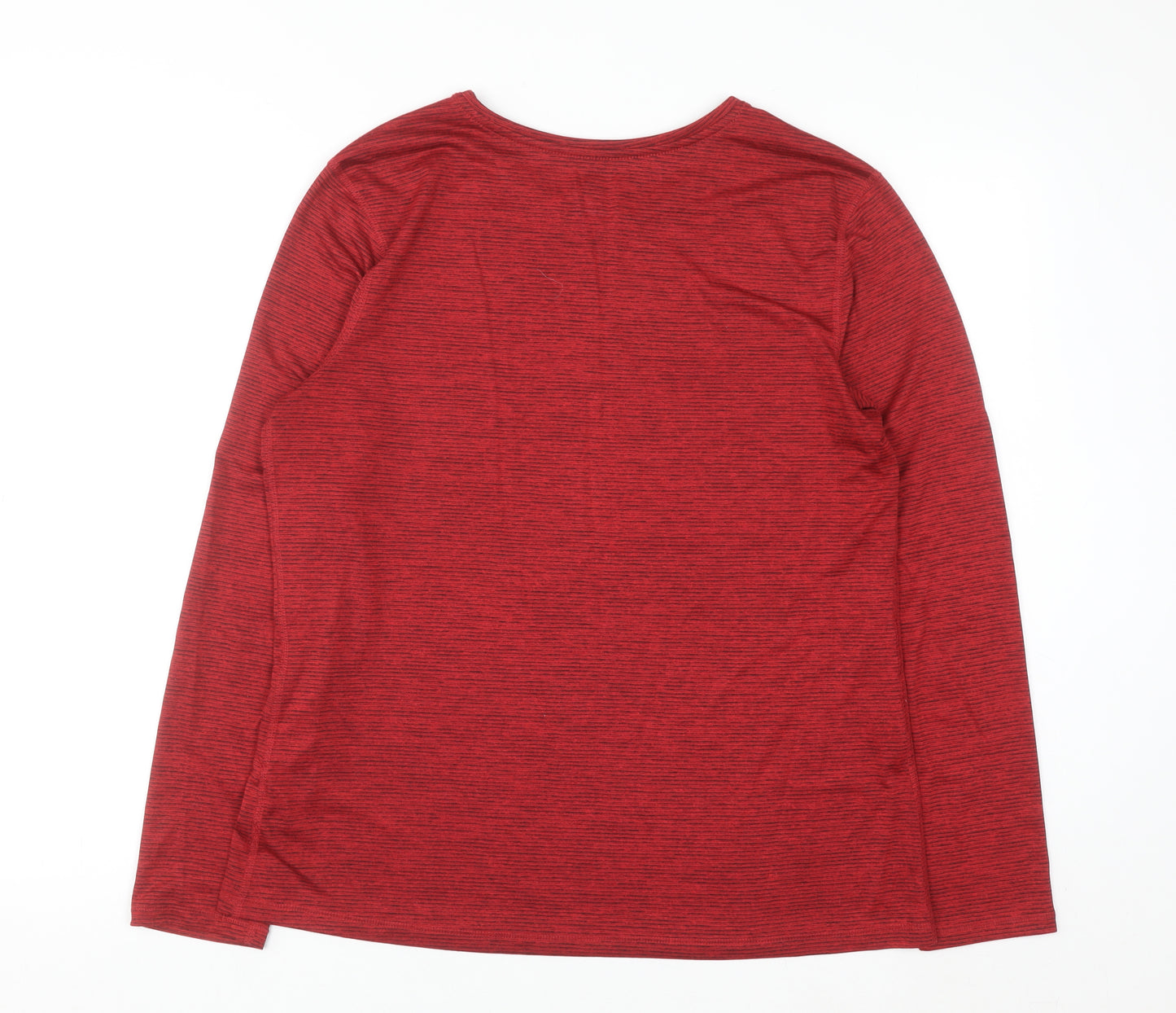 Athletic Works Womens Red Long Sleeve Active T-Shirt Size L 12-14