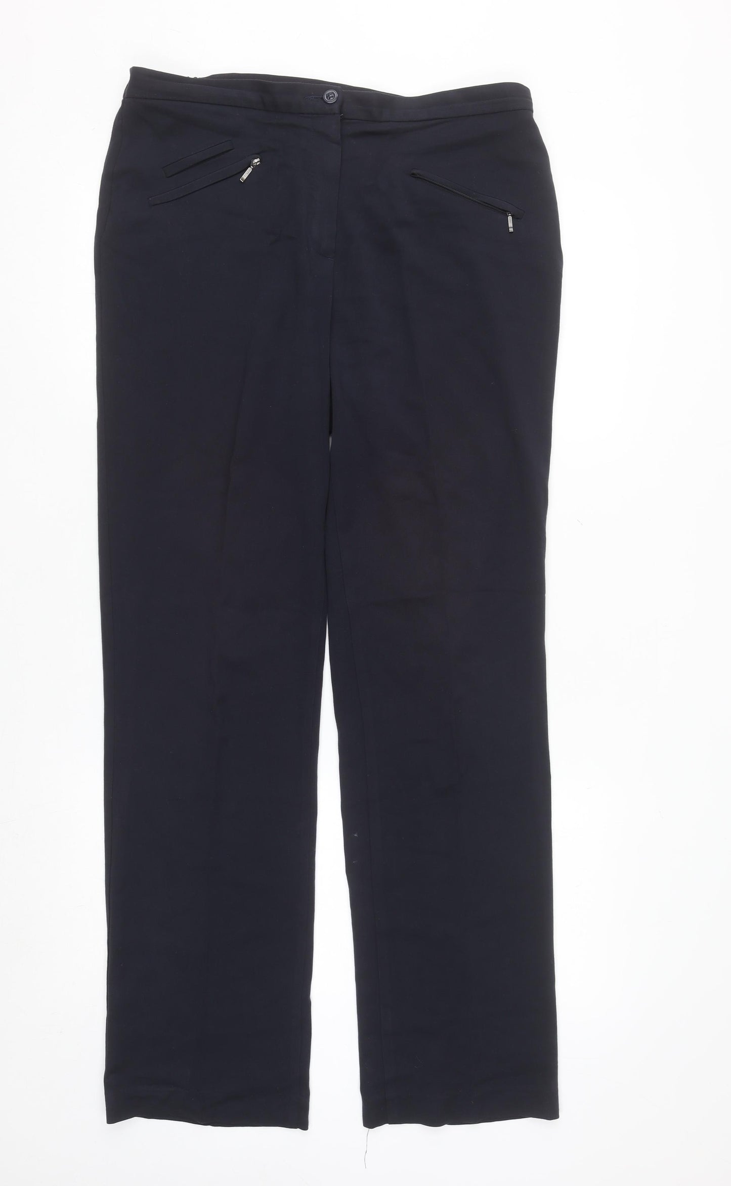 Marks and Spencer Women Blue Size 12 Slim Leg Trousers