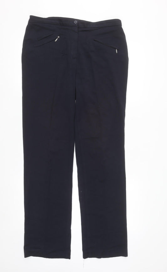 Marks and Spencer Women Blue Size 12 Slim Leg Trousers