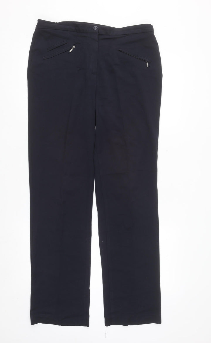 Marks and Spencer Women Blue Size 12 Slim Leg Trousers