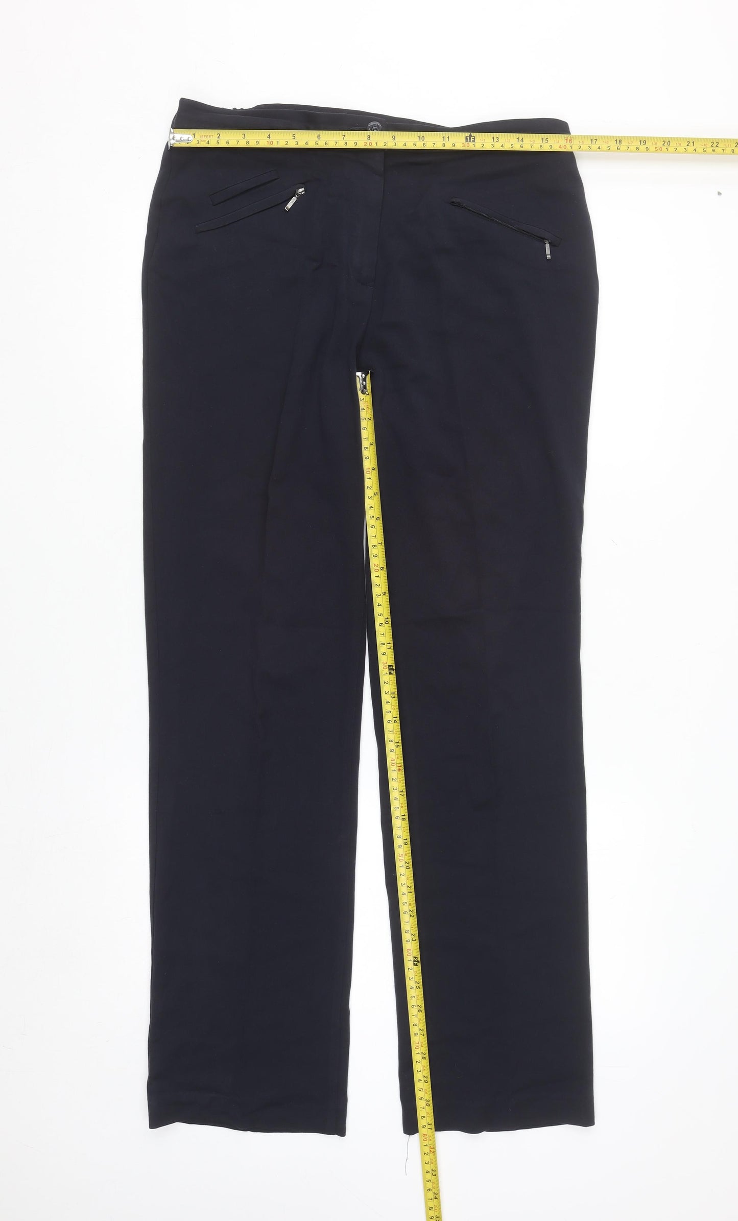 Marks and Spencer Women Blue Size 12 Slim Leg Trousers