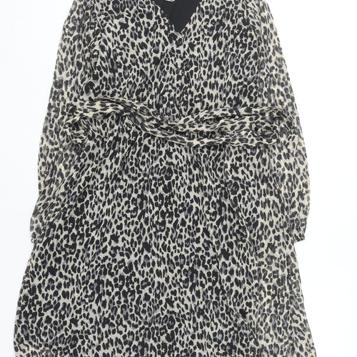 ONLY Women’s Multicoloured XL Leopard Print V-Neck Wrap Dress
