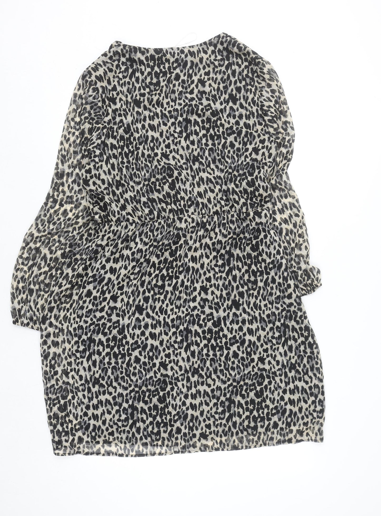 ONLY Women’s Multicoloured XL Leopard Print V-Neck Wrap Dress