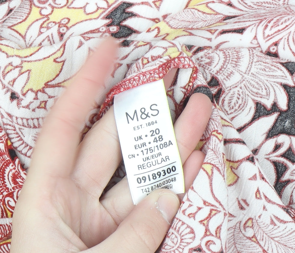 Marks and Spencer Women's Multicoloured Paisley Slip Dress Size 20
