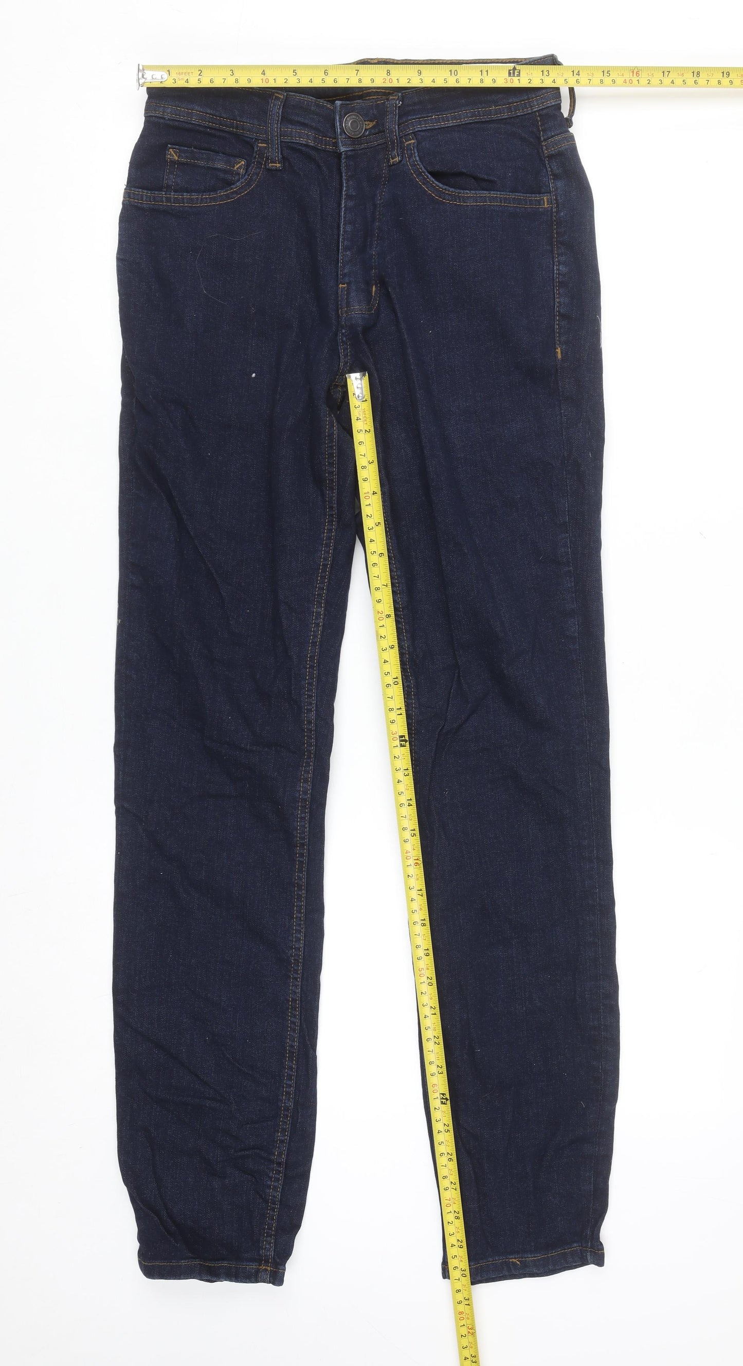 Denim Co Women Slim Fit Dark Blue Stretch Jeans Size 12 W28 L32