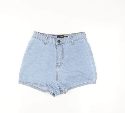 PrettyLittleThing Women Blue Size 8 High Rise Denim Hot Pants