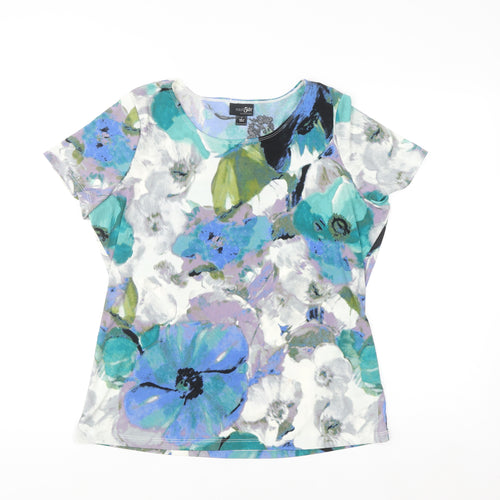 East 5th Essentials Women's Multicoloured Floral Short Sleeve T-Shirt L