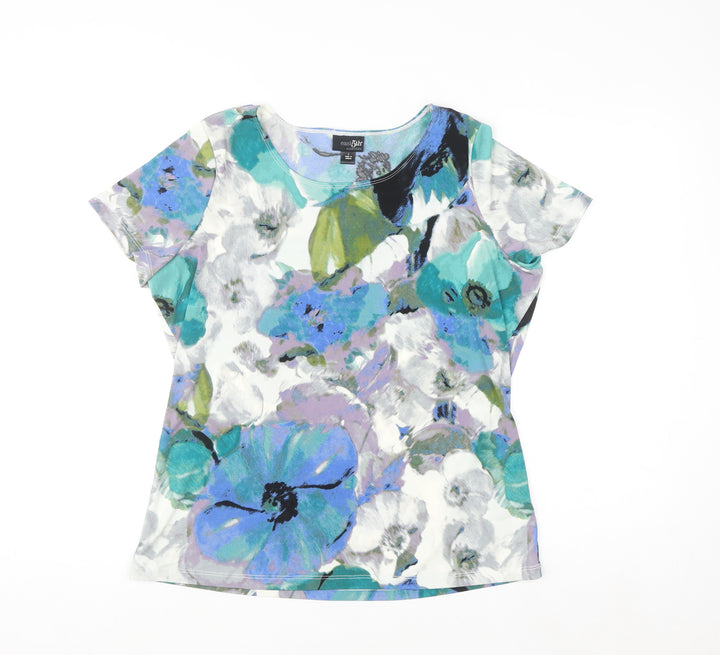East 5th Essentials Women's Multicoloured Floral Short Sleeve T-Shirt L