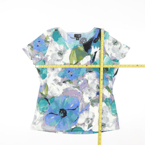 East 5th Essentials Women's Multicoloured Floral Short Sleeve T-Shirt L