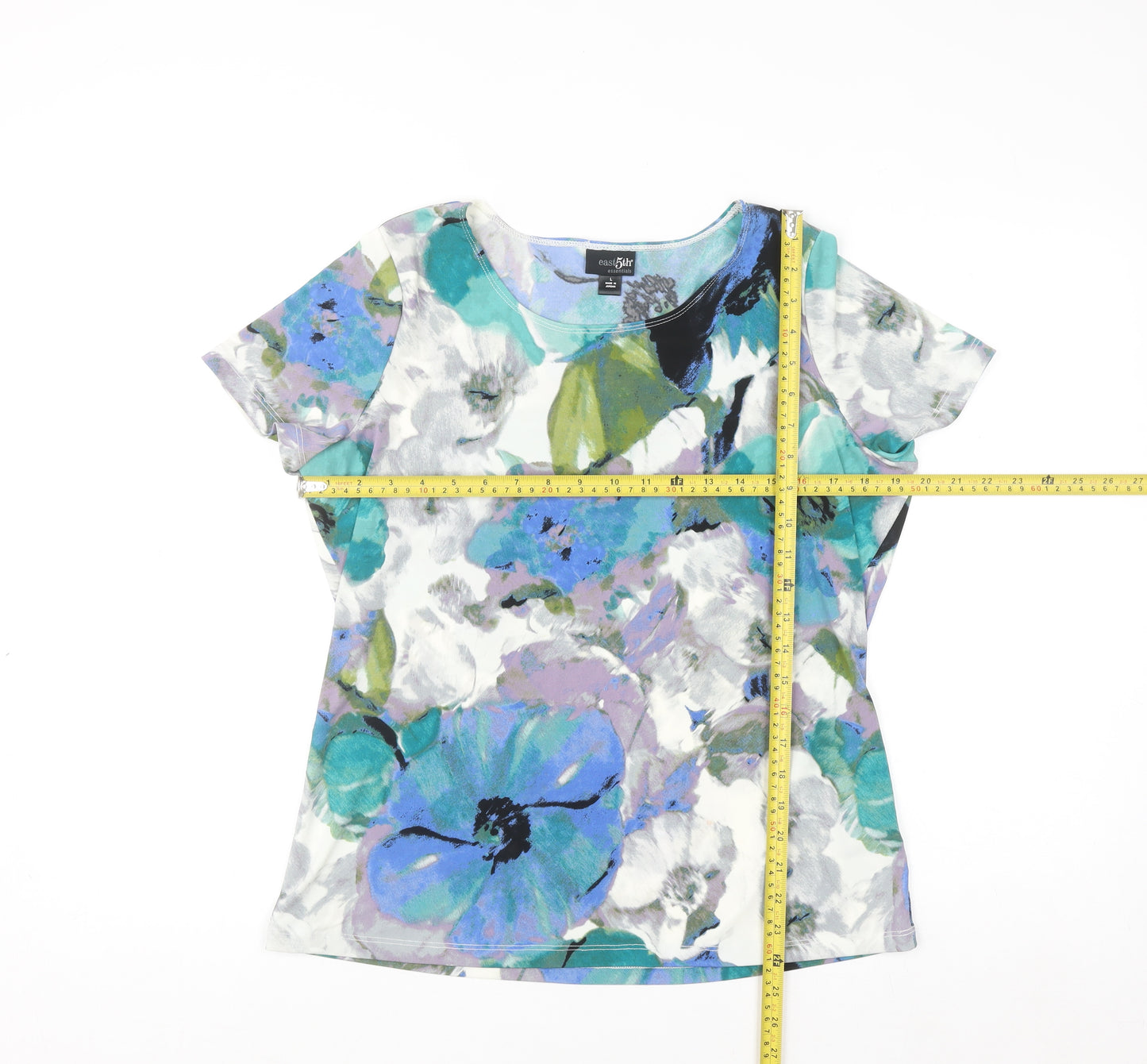 East 5th Essentials Women's Multicoloured Floral Short Sleeve T-Shirt L