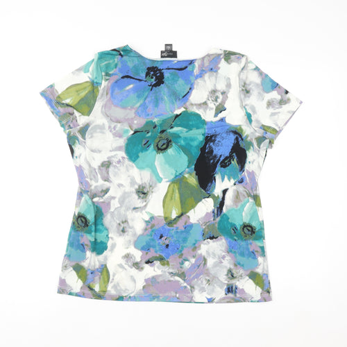 East 5th Essentials Women's Multicoloured Floral Short Sleeve T-Shirt L