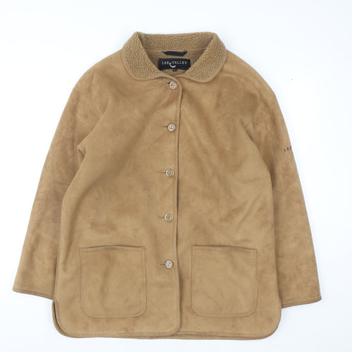 Lee Valley Men's Beige L Button Coat with Fleece Lining