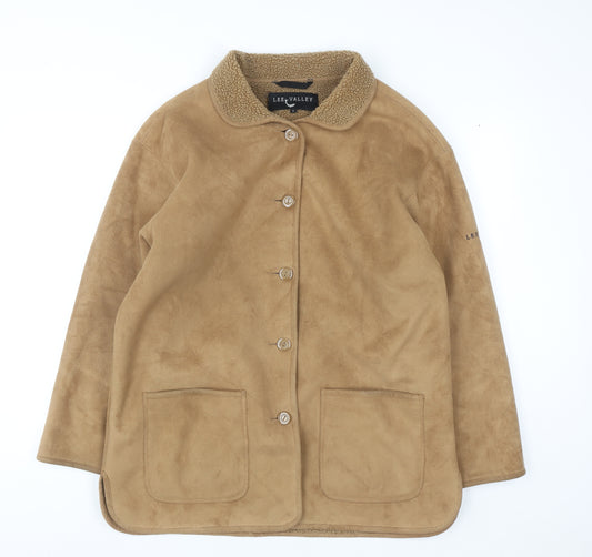 Lee Valley Men's Beige L Button Coat with Fleece Lining