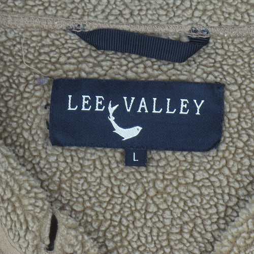 Lee Valley Men's Beige L Button Coat with Fleece Lining