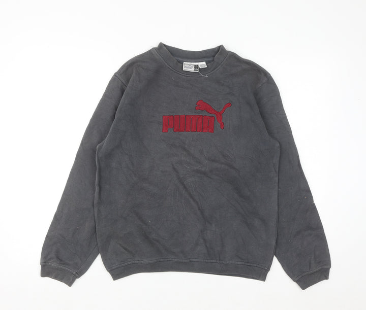Puma Men’s Grey XL Crew Neck Pullover Sweatshirt Logo Fleece