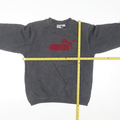 Puma Men’s Grey XL Crew Neck Pullover Sweatshirt Logo Fleece