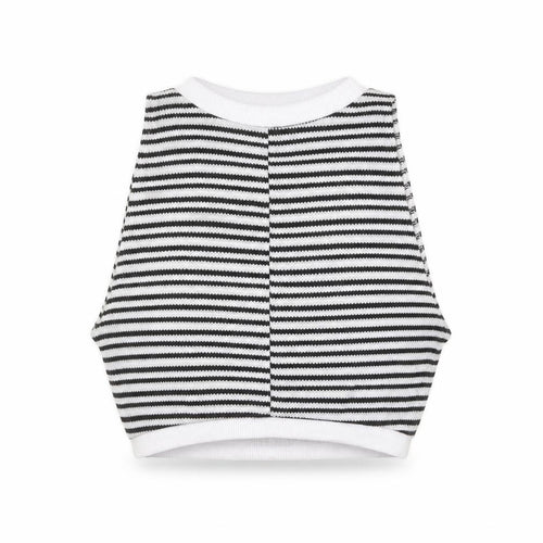 ZARA Women Black White Striped Sleeveless Knit Vest Size 12