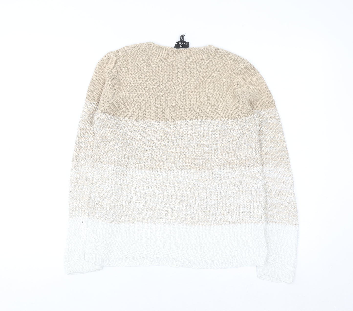 Marble Women Beige V-Neck Long Sleeve Chunky Knit Jumper Size 12