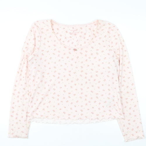 Primark Women Pink Floral Long Sleeve Pyjama Top Size 18-20