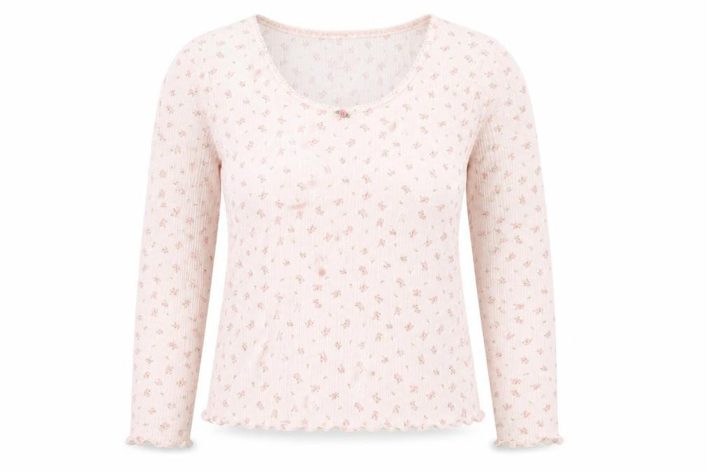 Primark Women Pink Floral Long Sleeve Pyjama Top Size 18-20