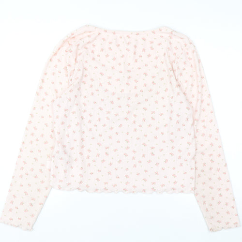 Primark Women Pink Floral Long Sleeve Pyjama Top Size 18-20