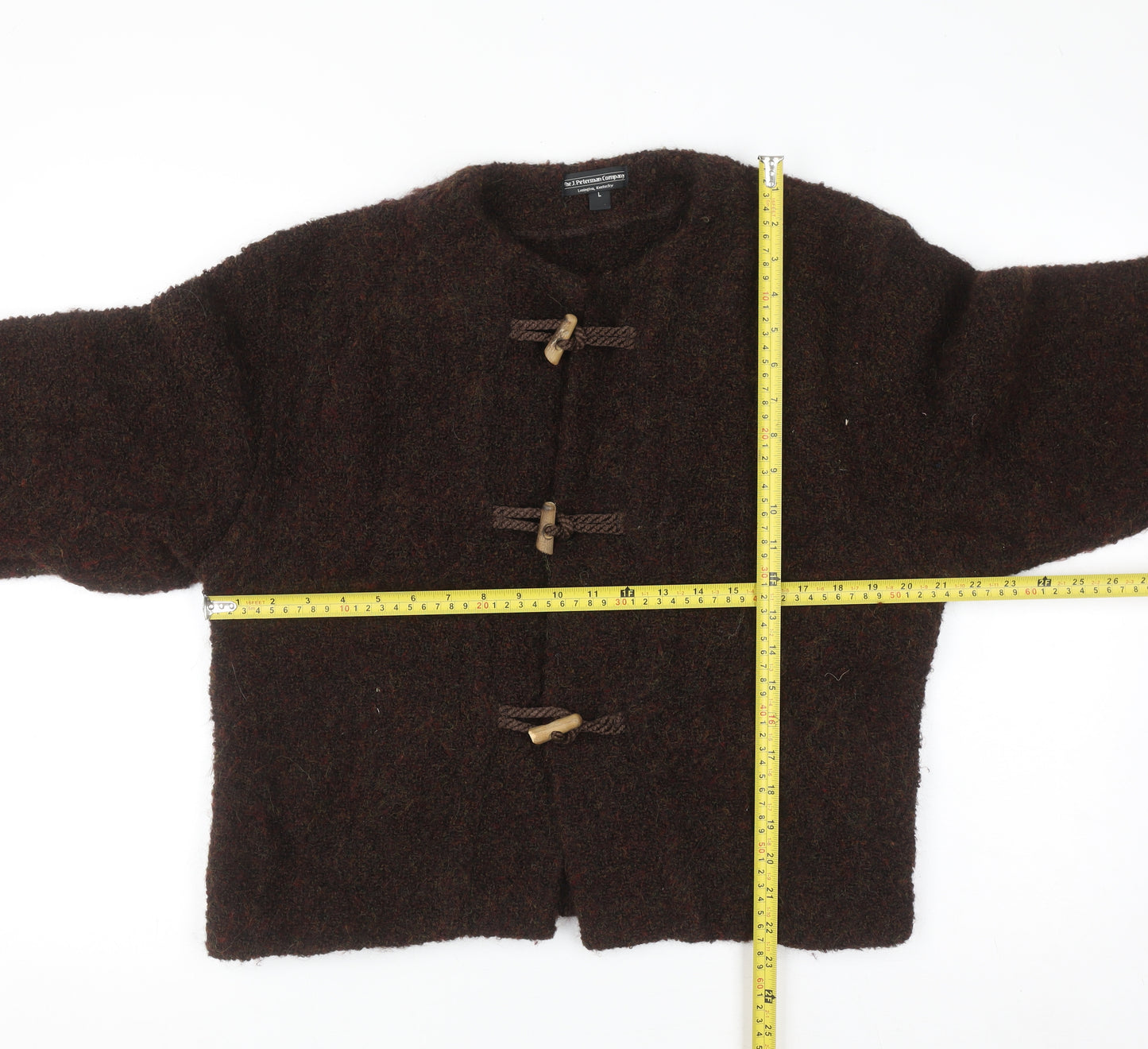 The J. Peterman Company Women's Brown Wool Cardigan L