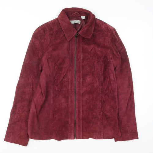 Liz Claiborne Women's Red Suede Full Zip Jacket Size 12