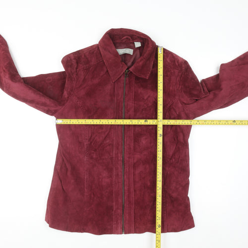 Liz Claiborne Women's Red Suede Full Zip Jacket Size 12
