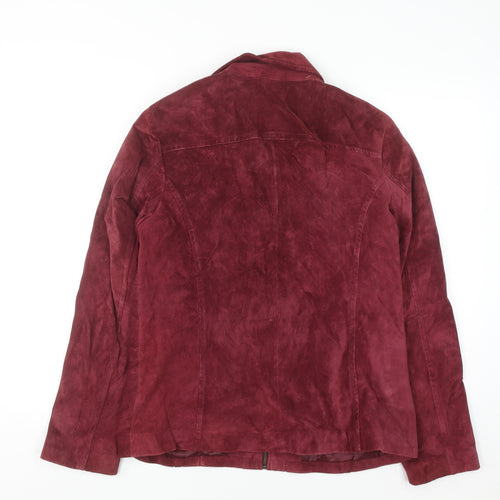 Liz Claiborne Women's Red Suede Full Zip Jacket Size 12