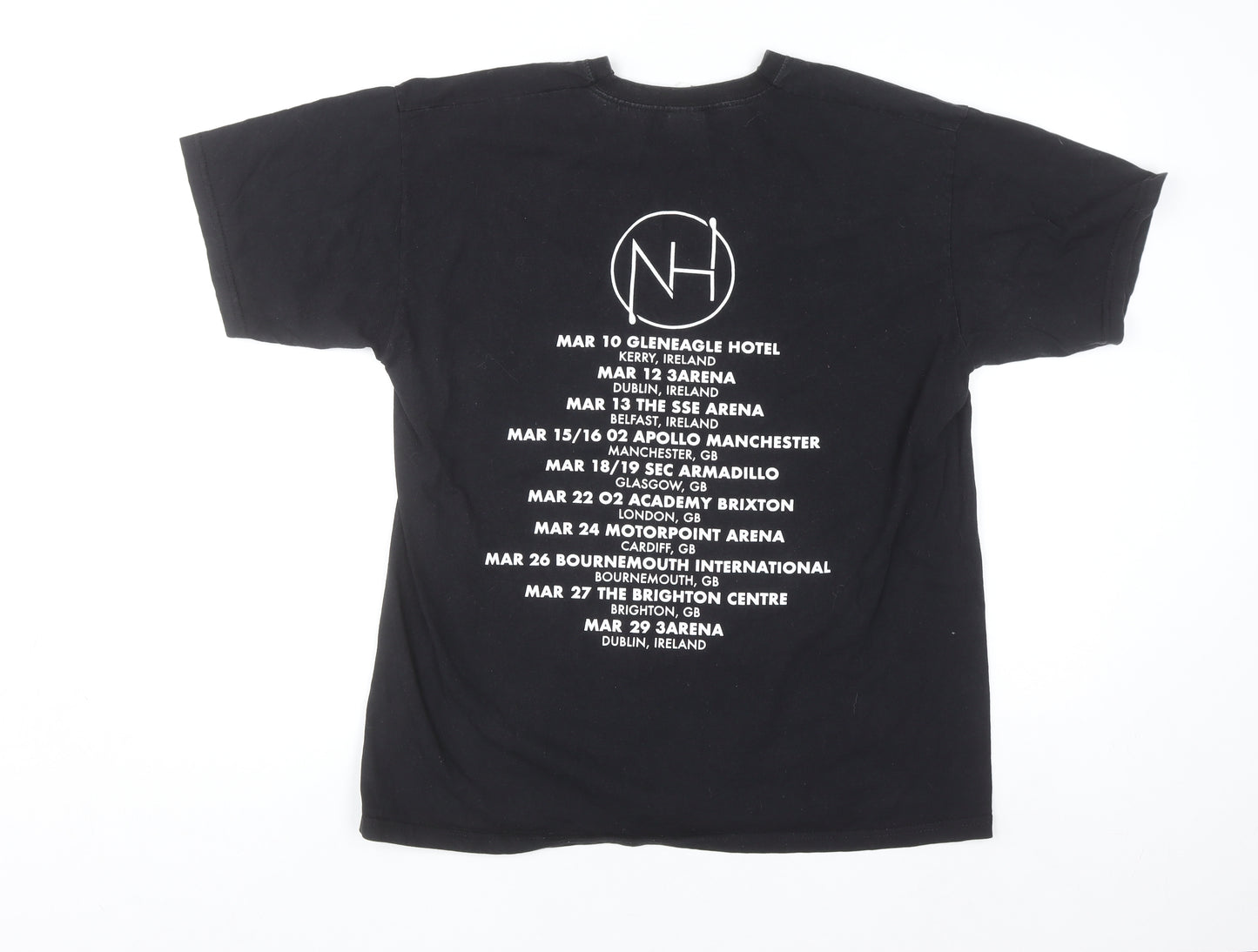 Fruit of the Loom Women's Black Music Tour T-Shirt Size L