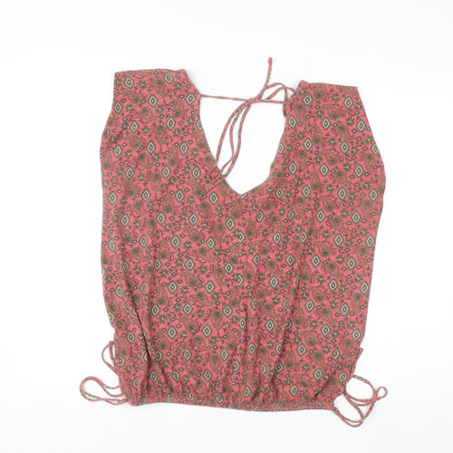 Next Women’s Pink Paisley Sleeveless Tunic Blouse Size 12 Cotton Viscose